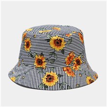 Sun Flower Print Bucket Hat Beach Fisherman Hat