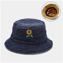 Sunflower Print Bucket Hat Beach Fisherman Hat