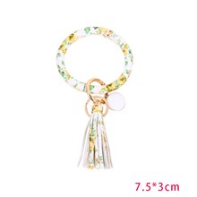 Flower Key Ring Bangle Bracelet Wristlet Keychain