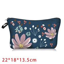 Wild Flowers Cosmetic Bag for Women,Waterproof Makeup Bags