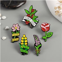 Cute Flowers Enamel Pins Brooch Badge Set