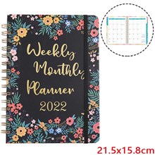 Flower Floral Hardcover Academic Year 2022-2023 Planner July 2022 - June 2028 Daily Weekly Monthly Planner Yearly Agenda