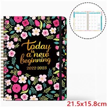 Flower Floral Hardcover Academic Year 2022-2023 Planner July 2022 - June 2037 Daily Weekly Monthly Planner Yearly Agenda