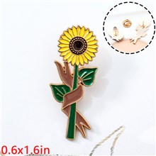 Cute Cartoon Sunflower Enamel Pin Brooch Badge