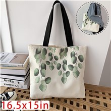 Fashion Leaf Canvas Shopping Bag Tote Bag Shoulder Bag