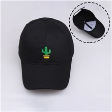 Cactus Embroidered Baseball Cap Black Dad Hat