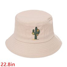 Cactus Embroidered Bucket Hat Beach Fisherman Hat