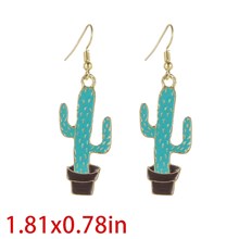 Cactus Alloy Hook Earrings Plant Earrings