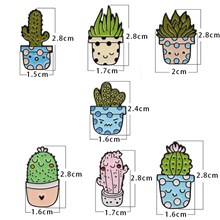 Cute Enamel Lapel Pin Sets Cartoon Animal Succulent Cactus Plant Brooch Pin Badges