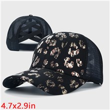 Leopard Print Baseball Cap White Hat