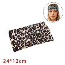Leopard Print Style Width Vintage Middle Knotted Cross Headband Twisted Cross Headband