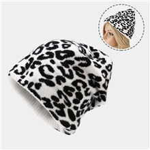 Leopard Print Knit Hat