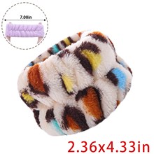 Leopard Print Soft Flannel Face Wash Wristband Sleeve Absorbent Elastic Wristband Sweatband for Women Girls Washband 1pcs