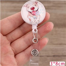 American Staffordshire Terrier ID Card Badge Reel Retractable Badge Holder For Nurses Teachers Students Office Workers 