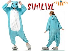 Cartoon Blue Hippo Kigurumi Onesie Cosplay Animal Jumpsuit Costume