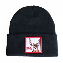 Deer Black Knit Hat