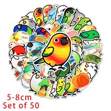 Cute Cartoon Parrot Stickers Birds Waterproof Vinyl Laptop Phone Water Bottle Stickers 