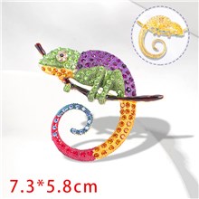 Large Lizard Chameleon Brooch Animal Coat Pin Rhinestone Fashion Jewelry Enamel Accessories Ornaments