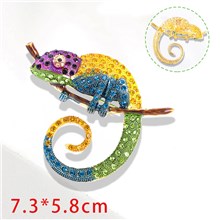 Large Lizard Chameleon Brooch Animal Coat Pin Rhinestone Fashion Jewelry Enamel Accessories Ornaments