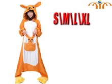 Cartoon Orange Kangaroo Kigurumi Onesie Cosplay Animal Jumpsuit Costume