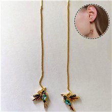 Gold Hummingbird Threader Earrings Hoop Earrings Hummingbird Long Chain Dangle Drop Earrings 