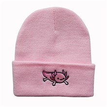 Cute Cartoon Axolotl Pink Knitted Beanie Hat Knit Hat Cap