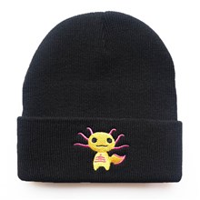 Cute Cartoon Axolotl Black Knitted Beanie Hat Knit Hat Cap
