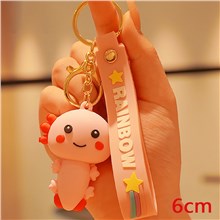 Cute Axolotl Pink PVC Figure Keychain Key Ring