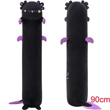 Long Axolotl Plush Black Body Pillow Stuffed Animals Kawaii Plush Toy
