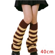 JK Vintage Stripe Women Leg Warmers,Lolita Gothic Warm Winter Socks, Knee High Leg Warmers
