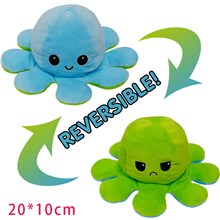Reversible Plushie Octopus Stuffed Animal Reversible Mood Plush Double-Sided Flip Show Your Mood!