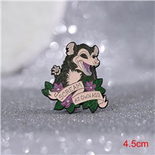 Cartoon Opossum Enamel Pin Brooch Badge