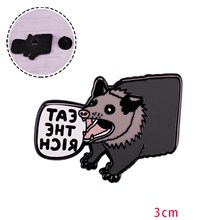 Opossum Cartoon Enamel Brooch Pin Badge