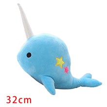 Cute Blue Narwhal Stuffed Animal Plush Toy Adorable Soft Whale Plush Toys