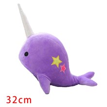 Cute Purple Narwhal Stuffed Animal Plush Toy Adorable Soft Whale Plush Toys
