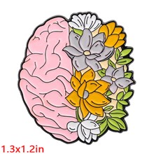 Flowers Brain Enamel Pin Brooch Doctors Gifts Nurse Doctor Medical Badge