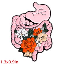 Flowers Intestines Stomach Enamel Pin Brooch Doctors Gifts Nurse Doctor Medical Badge