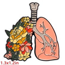 Flowers Lung Enamel Pin Brooch Lungs Doctors Gifts Nurse Doctor Lungs Medical Badge