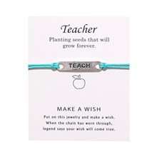 Teacher Blessing Card Bracelets Wish Bracelet