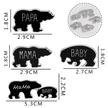 Baby Papa Mama Bear Pins Love Family Animal Brooch Badge