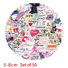 50 Pieces Mom Stickers - Gifts for Mom, Waterproof Vinyl Monther Stickers for Water Bottles, Scrapbooks, Cups, Laptops, Car