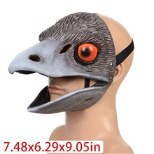 Latex Grey Ostrich Animal Head Mask Moving Mask Halloween Gift