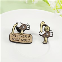 Funny Cartoon Ostrich Animals Enamel Pins Brooch Badge Set