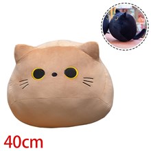 Brown Cat Plush Toy Creative Cat Shape Pillow Gift Animal Doll