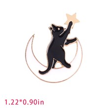 Star Moon Cat Enamel Brooch Pin Badge 
