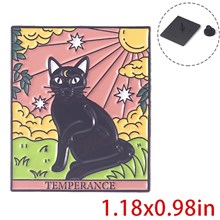 Black Cat Tarot Enamel Pin Brooch Badge