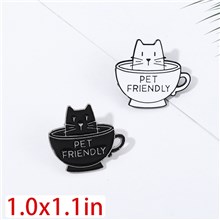 Black Cat Pet Friendly Enamel Pins Brooch Badge Set