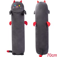 Long Cat Plush Black Body Pillow Stuffed Animals Kawaii Plush Toy