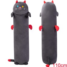 Long Cat Plush Black Body Pillow Stuffed Animals Kawaii Plush Toy