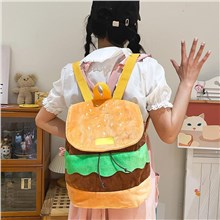Hamburger Plush Backpack Students Shoulder Bags Travel Bag College School Tote Backpacks